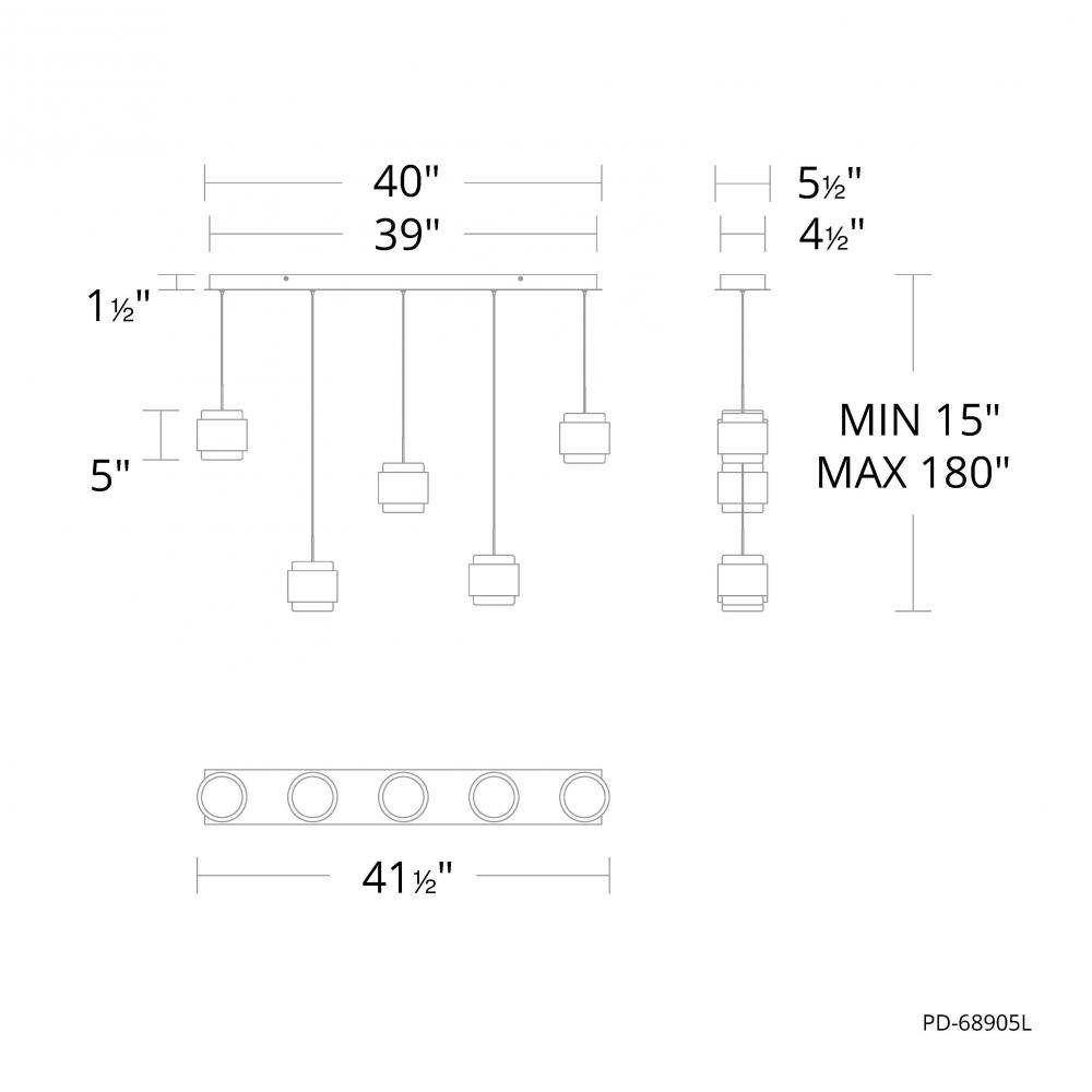 Banded Chandelier Light