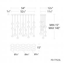 WAC US PD-77523L-AB - Cyllindra Chandelier Light