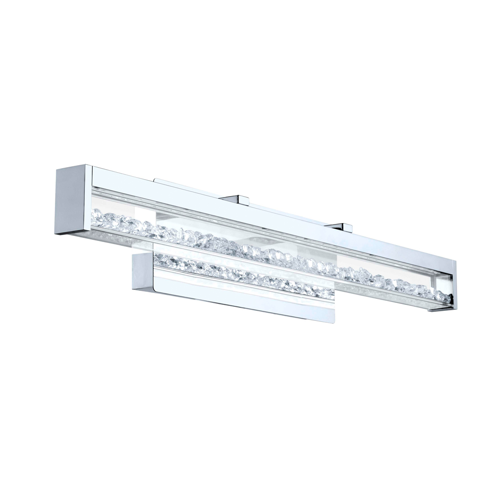 Integrated LED VanityWall Light With Chrome Finish & Clear Glass With Crystal Stones