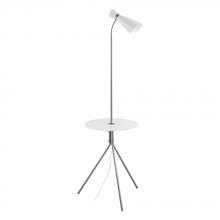 Eglo 203647A - Policara - Floor Lamp w/ attached table- Matte Nickel