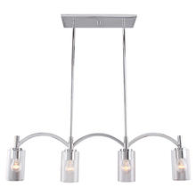 Eglo 203743A - 4x60W Linear Pendant w/ Chrome Finish & Clear Glass