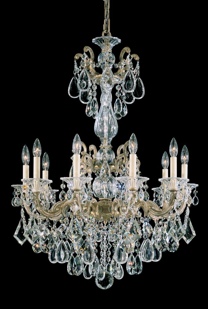 La Scala 10 Light 120V Chandelier in Heirloom Gold with Heritage Handcut Crystal