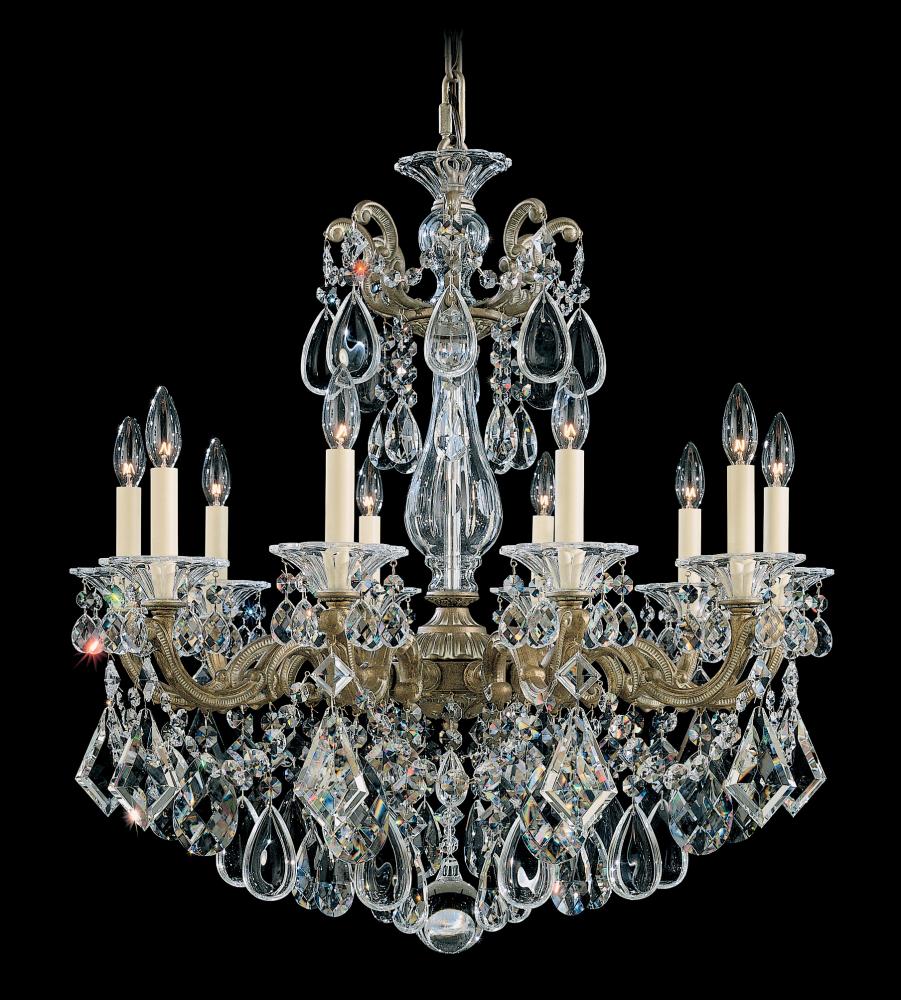 La Scala 10 Light 120V Chandelier in Heirloom Gold with Heritage Handcut Crystal