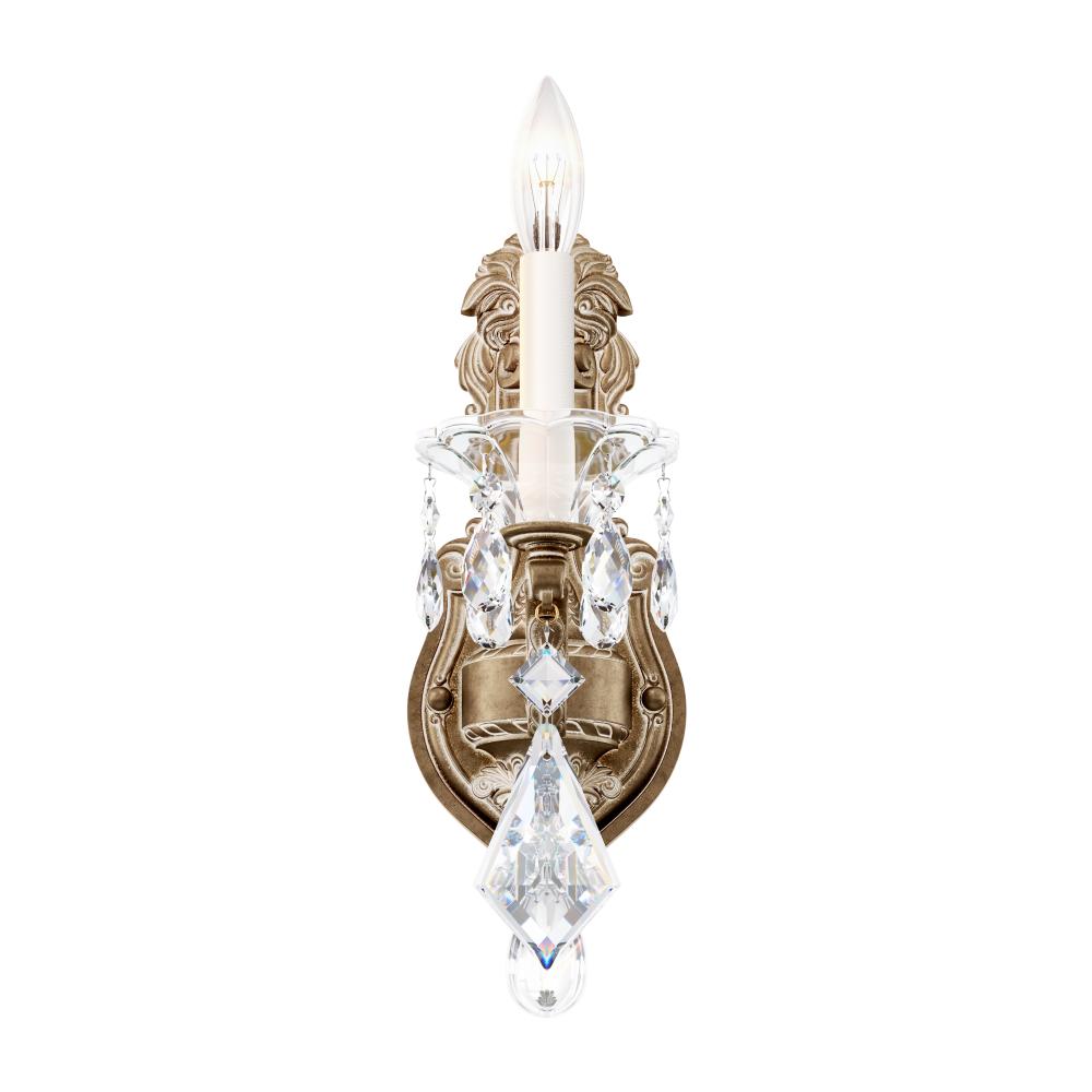 La Scala 1 Light 120V Wall Sconce in Florentine Bronze with Heritage Handcut Crystal