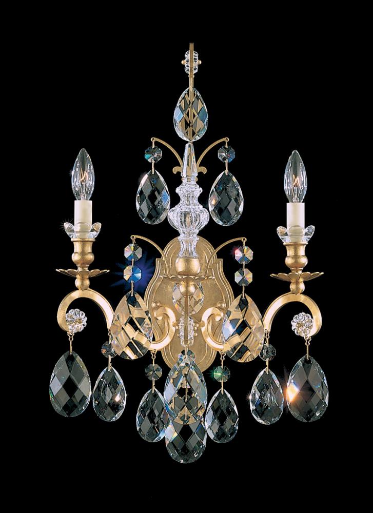 Renaissance 2 Light 120V Wall Sconce in French Gold with Crystals from Swarovski®