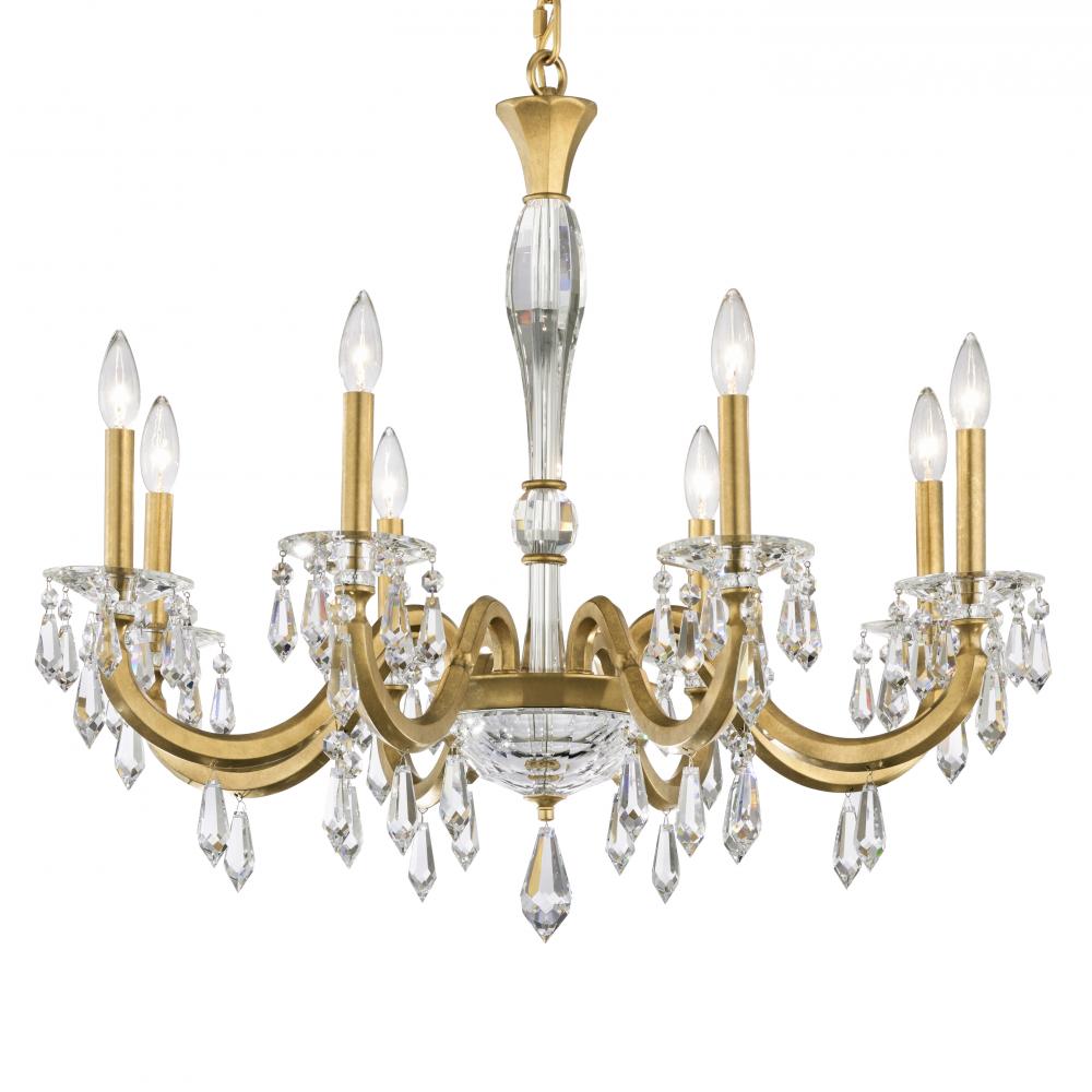 Napoli 8 Light 120V Chandelier in Heirloom Gold with Radiance Crystal