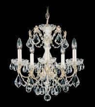 Schonbek 1870 1704-26 - Century 5 Light 120V Chandelier in French Gold with Clear Heritage Handcut Crystal