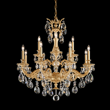 Schonbek 1870 5682-22H - Milano 12 Light 120V Chandelier in Heirloom Gold with Clear Heritage Handcut Crystal