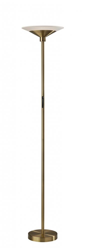 Solar LED Torchiere - Antique Brass