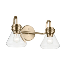 Kichler 55154CPZCLR - Farum 19.25" 2-Light Vanity Light with Clear Glass in Champagne Bronze