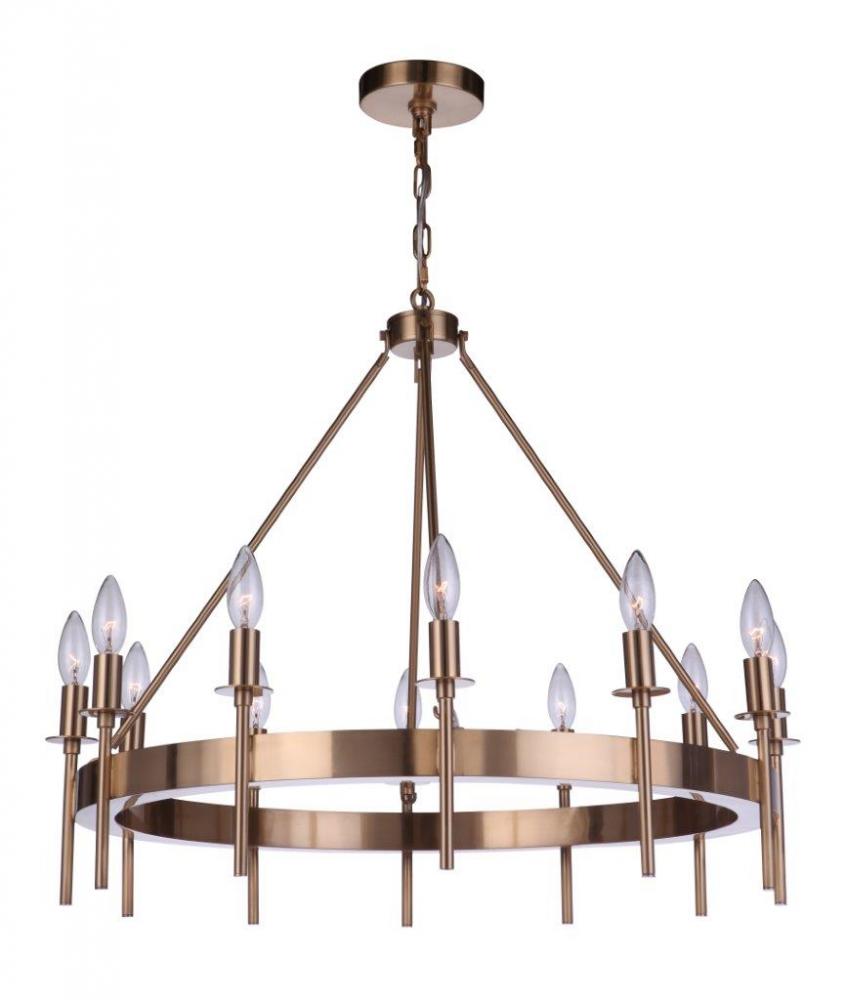 Larrson 12 Light Chandelier in Satin Brass