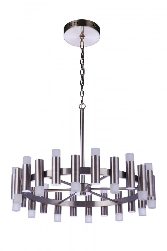 Simple Lux 24 Light LED Chandelier in Brushed Polished Nickel