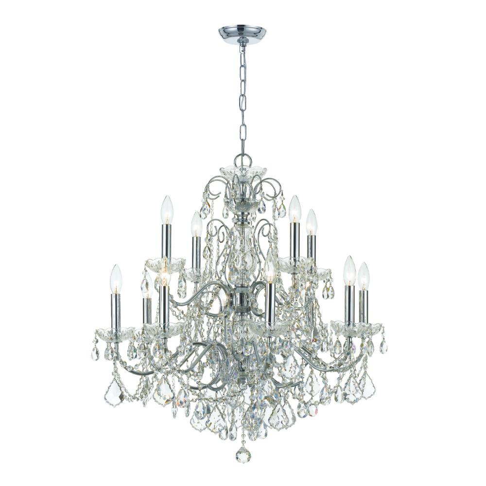 Imperial 12 Light Swarovski Strass Crystal Polished Chrome Chandelier