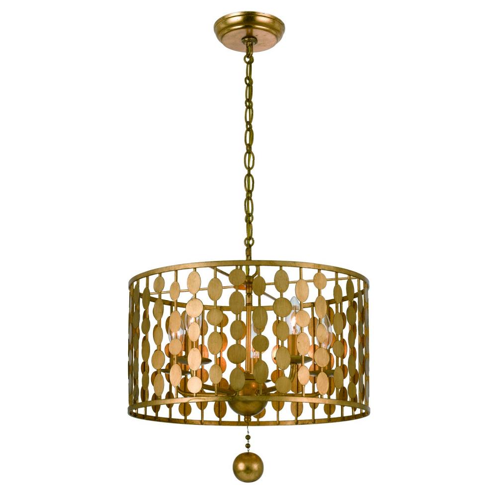 Layla 5 Light Antique Gold Chandelier