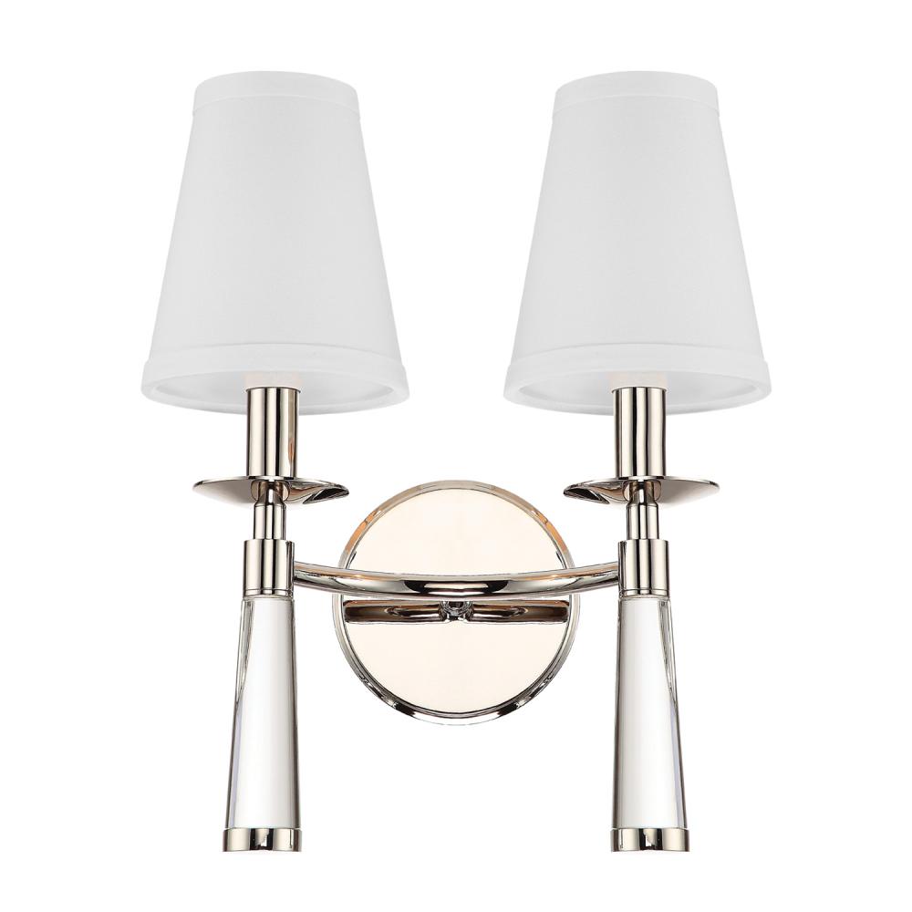 Baxter 2 Light Polished Nickel Sconce