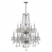 Crystorama 1137-CH-CL-S - Traditional Crystal 12 Light Swarovski Strass Crystal Polished Chrome Chandelier