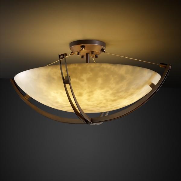 24" LED Semi-Flush Bowl w/ Crossbar