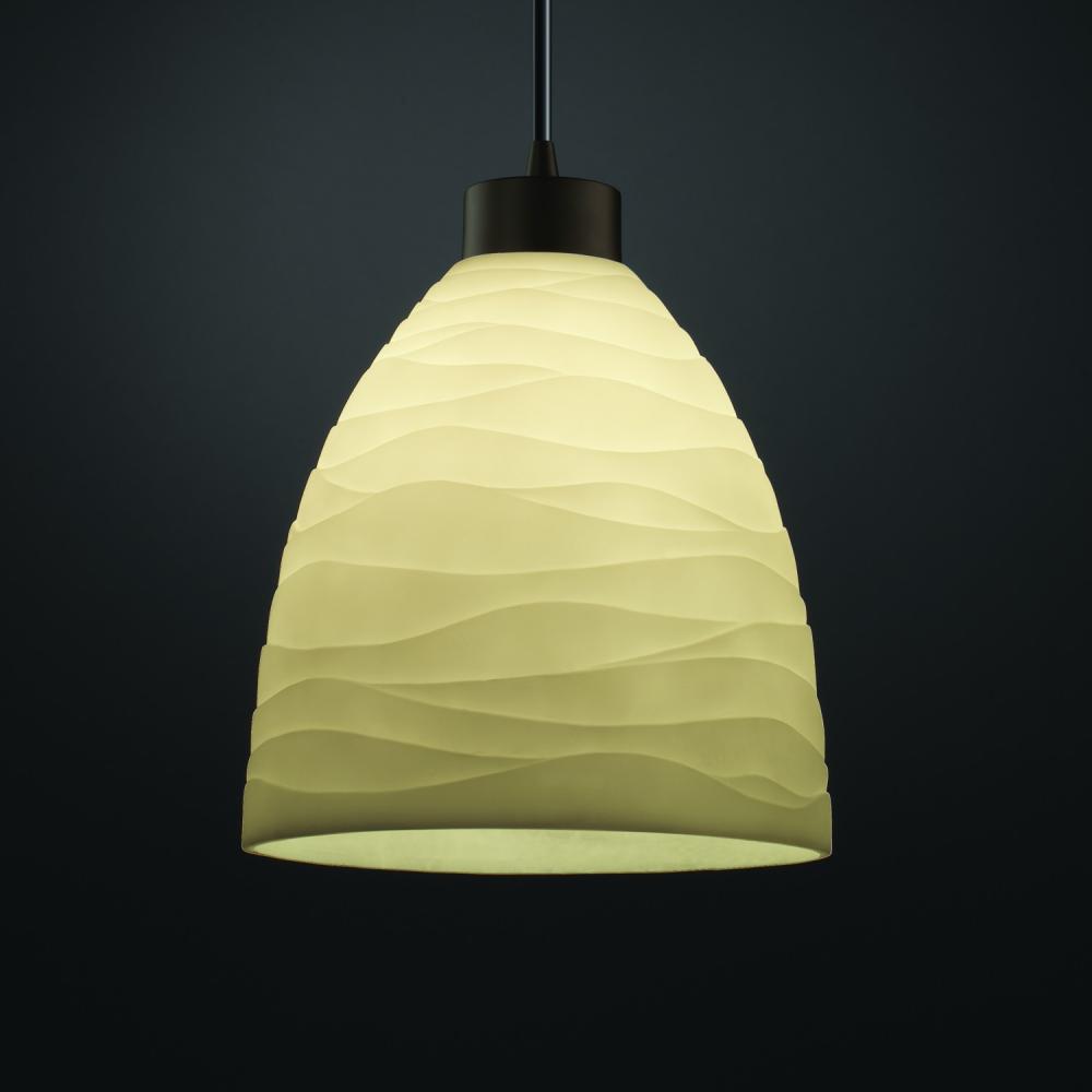 1-Light Large Tapered Cylinder Curved LED Pendant