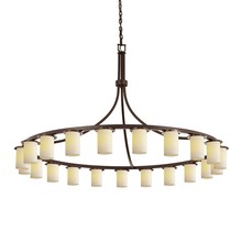 Justice Design Group CNDL-8736-10-CREM-DBRZ - Dakota Downlight 21-Light 1-Tier Chandelier