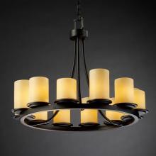 Justice Design Group CNDL-8768-10-CREM-DBRZ - Dakota 12-Light Ring Chandelier (Short)