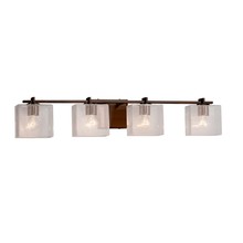 Justice Design Group FSN-8444-55-SEED-DBRZ - Era 4-Light Bath Bar