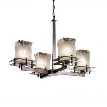 Justice Design Group GLA-8100-26-WTFR-NCKL-LED4-2800 - Metropolis 4-Light LED Chandelier