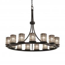 Justice Design Group WGL-8715-10-GRCB-MBLK-LED15-10500 - Dakota 15-Light 1-Tier Ring LED Chandelier