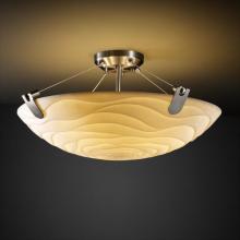 Justice Design Group PNA-9612-35-WAVE-NCKL-LED5-5000 - 24" LED Semi-Flush Bowl w/ U-Clips