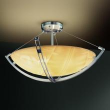 Justice Design Group PNA-9711-35-BANL-NCKL-LED3-3000 - 18" LED Semi-Flush Bowl w/ Crossbar