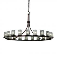 Justice Design Group WGL-8716-10-GRCB-DBRZ-LED21-14700 - Dakota 21-Light 1-Tier Ring LED Chandelier