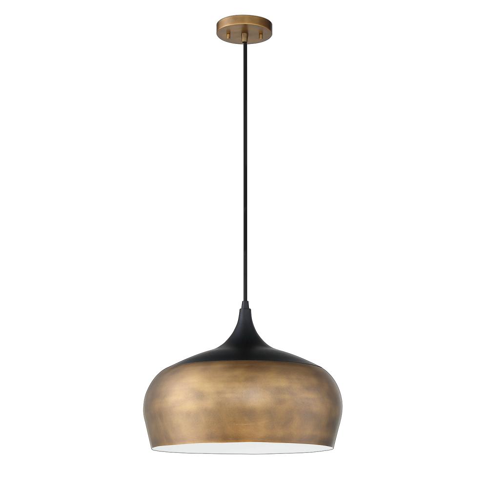 ORIAN GRANDE 1-Light Brass & Black Pendant