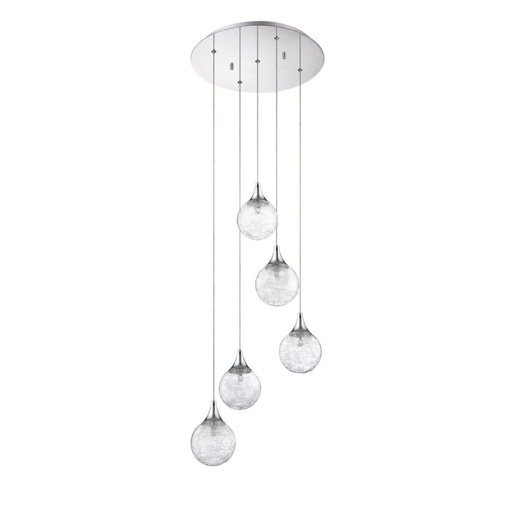 FYBRA series 5-Light Chrome Pendant Pan