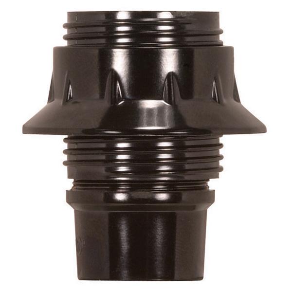 Candelabra European Style Socket; Brown Phenolic; 4 Piece; Full Uno Thread and Ring; 1/8 IP Screw