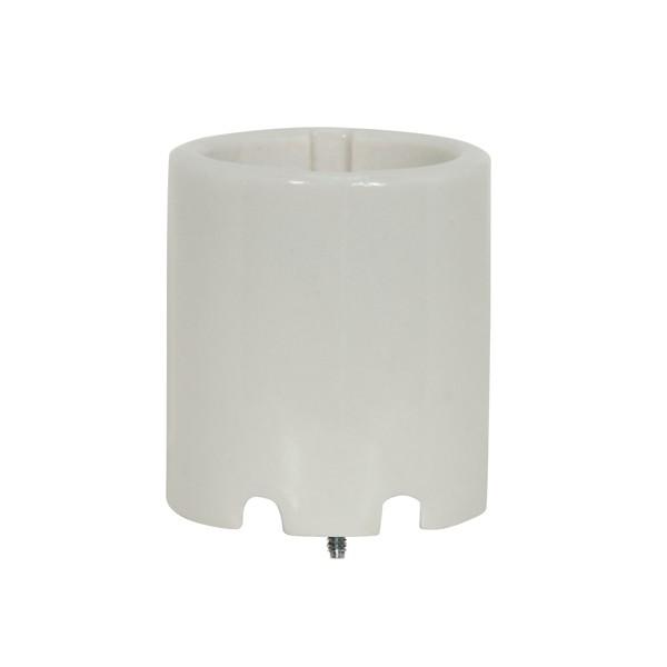 Keyless Porcelain Socket w/Spring Center Contact & Reinforced Screw Shell w/Washers (w/2 6-32