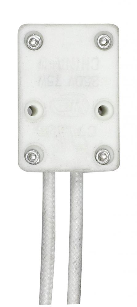 MR16 Porcelain Halogen Socket; GX5.3 Base; 12" SF-1 200C Leads; 3/8" Height; 7/8"