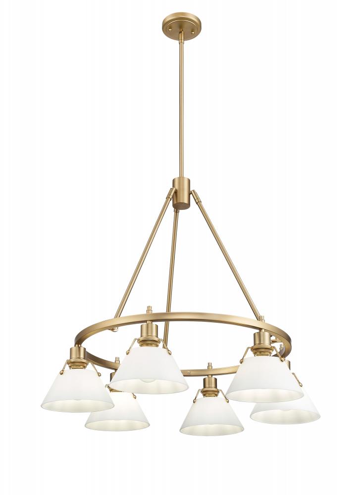 Orwell BCB 6 Light Chandelier in Brushed Champagne Bronze with Opal Glass