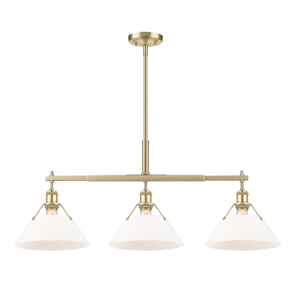 Orwell BCB 3 Light Linear Pendant in Brushed Champagne Bronze with Opal Glass