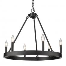 Golden 1017-6 BLK - 6 Light Chandelier