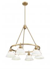 Golden 3306-6 BCB-OP - Orwell BCB 6 Light Chandelier in Brushed Champagne Bronze with Opal Glass