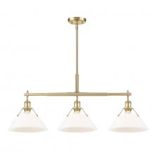 Golden 3306-LP BCB-OP - Orwell BCB 3 Light Linear Pendant in Brushed Champagne Bronze with Opal Glass