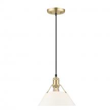 Golden 3306-M BCB-OP - Orwell BCB Medium Pendant - 10" in Brushed Champagne Bronze with Opal Glass