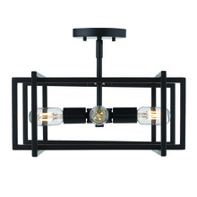 Golden 6070-SF BLK-BLK - Tribeca Semi-flush in Matte Black with Matte Black Accents