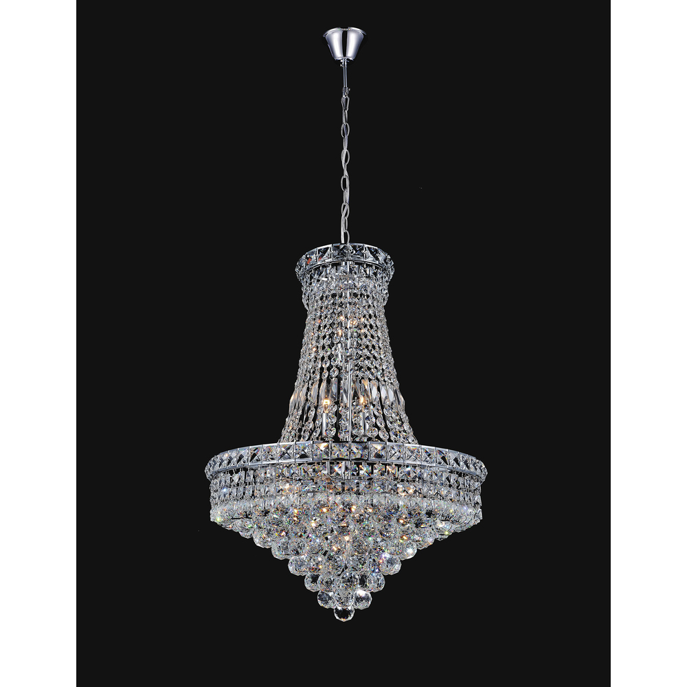 Luminous 14 Light Down Chandelier With Chrome Finish