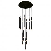 CWI Lighting 1262P24-16-101 - Flute 16 Light LED Chandelier With Black Finish