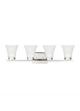 Generation Lighting 4411604EN3-05 - Bayfield contemporary 4-light LED indoor dimmable bath vanity wall sconce in chrome silver finish wi