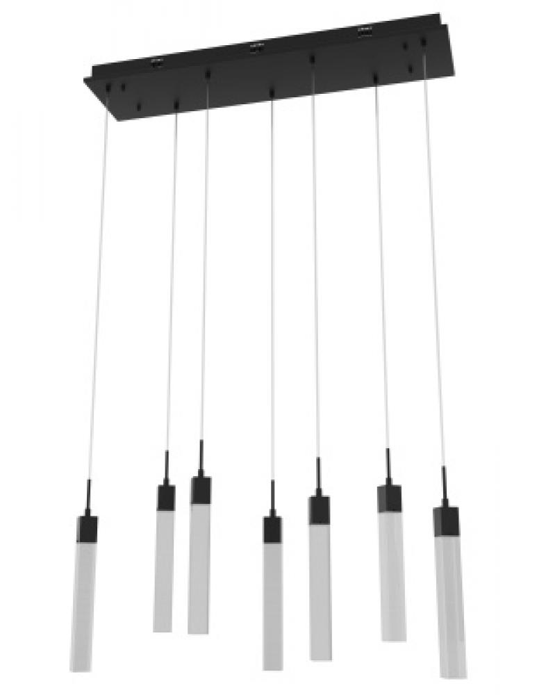 The Original Glacier Snow Avenue Collection Black 7 Light Pendant Fixture