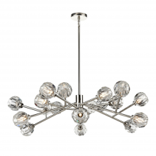 ZEEV Lighting CD10308-18-PN - 18-Light 48" Modern Sputnik Polished Nickel Crystal Chandelier