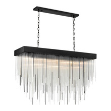 ZEEV Lighting CD10411-17-SBB - 17-Light 48" Rectangular Satin Brushed Black Crystal Chandelier