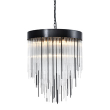 ZEEV Lighting CD10423-12-SBB - 12-Light 30" Round Satin Brushed Black Convertible Flush Crystal Chandelier