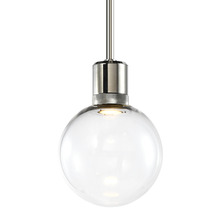 ZEEV Lighting P11703-LED-PN-G11 - 8" LED 3CCT Clear Globe Glass Pendant Light and Polished Nickel Metal Finish